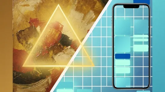 Visual comparison showing classic Renaissance composition techniques overlaid on modern viral social media imagery