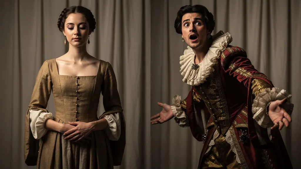 Split composition showing Renaissance serenity versus Baroque drama through human poses