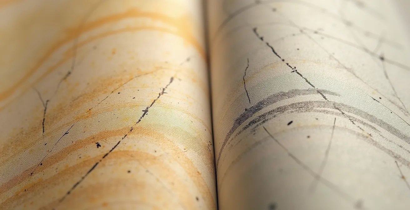 Side-by-side comparison of woodblock print details under magnification showing different paper textures and line sharpness.