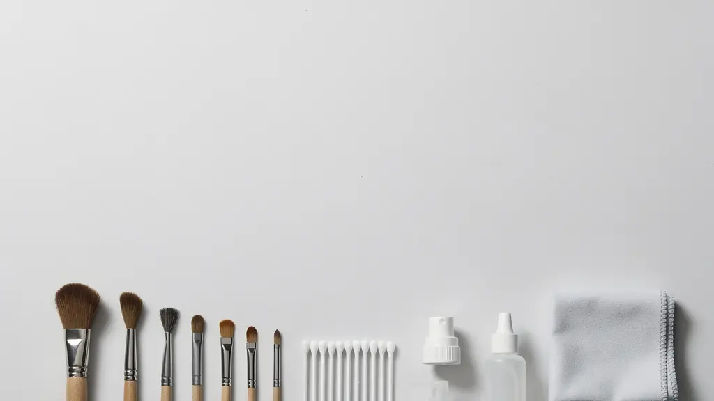 Professional conservation tools arranged for cleaning textured art surfaces