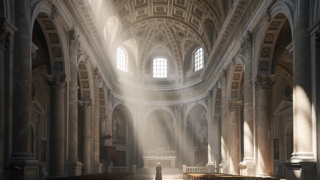 Visual demonstration of linear perspective technique in Renaissance painting showing converging lines