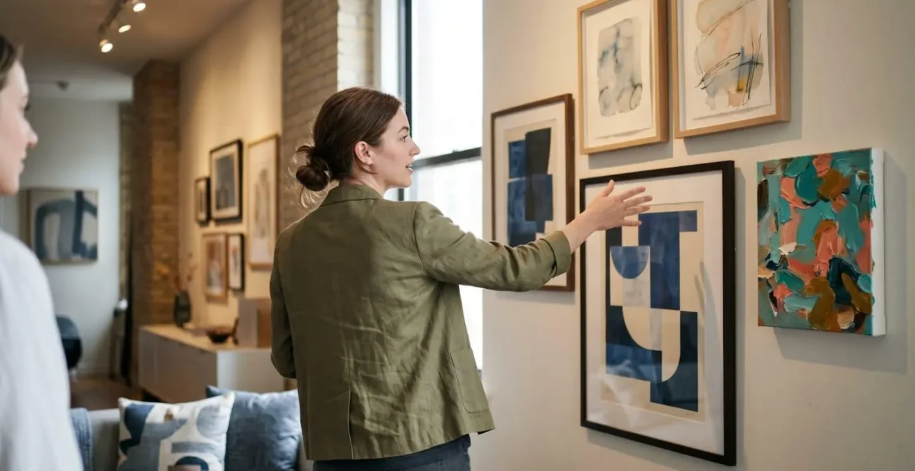 Curated art collection display showing investment allocation strategy