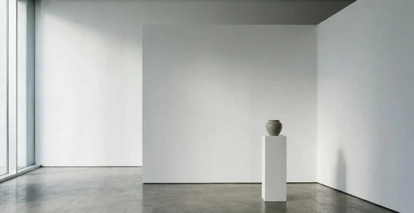 A serene minimalist composition showcasing the power of empty space in visual design