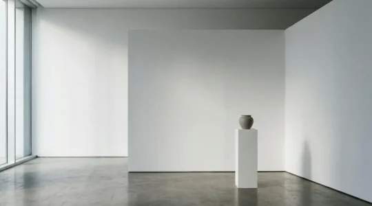 A serene minimalist composition showcasing the power of empty space in visual design